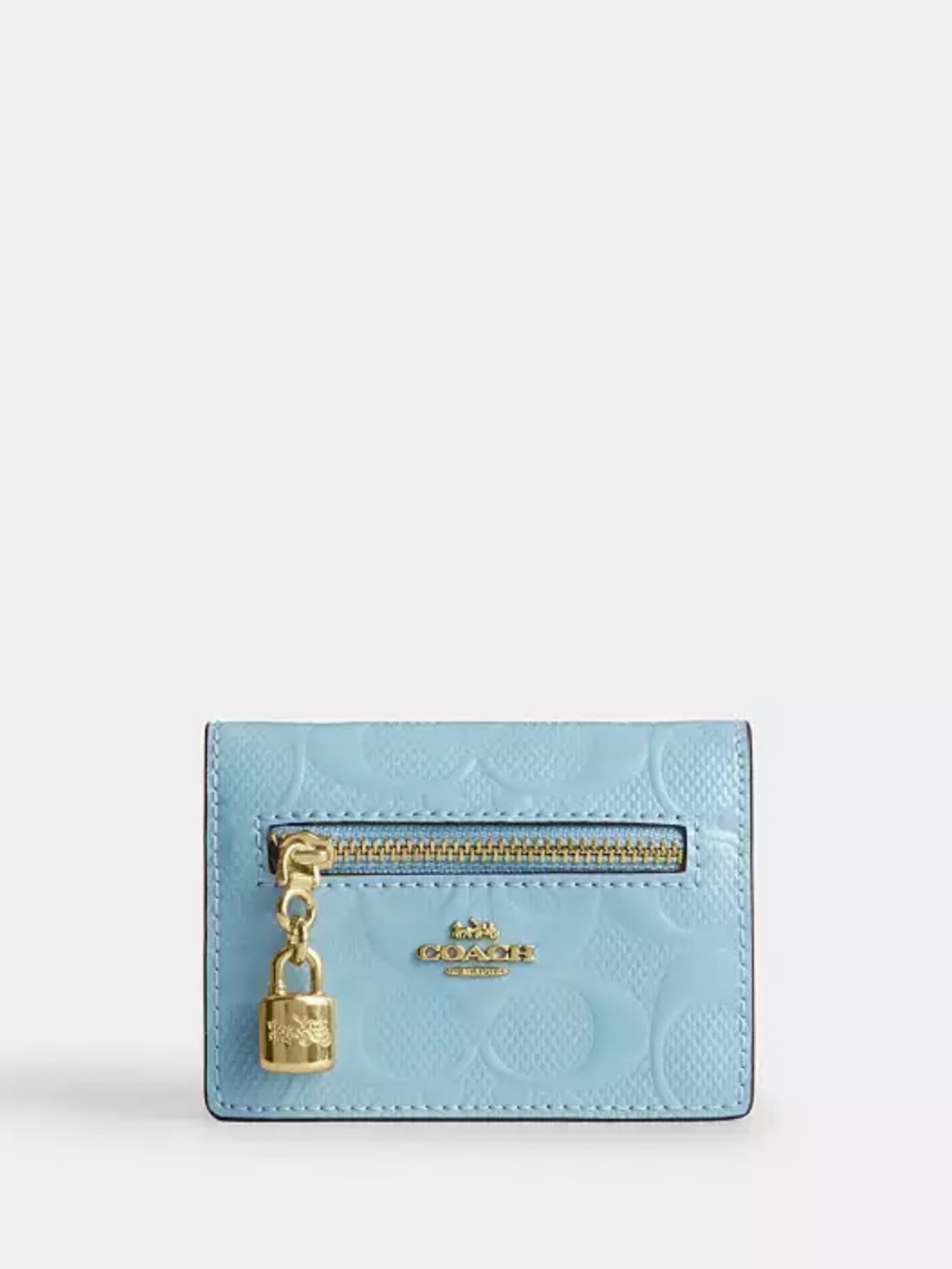 NWT Coach! Card Case
With Charm In Signature Leather